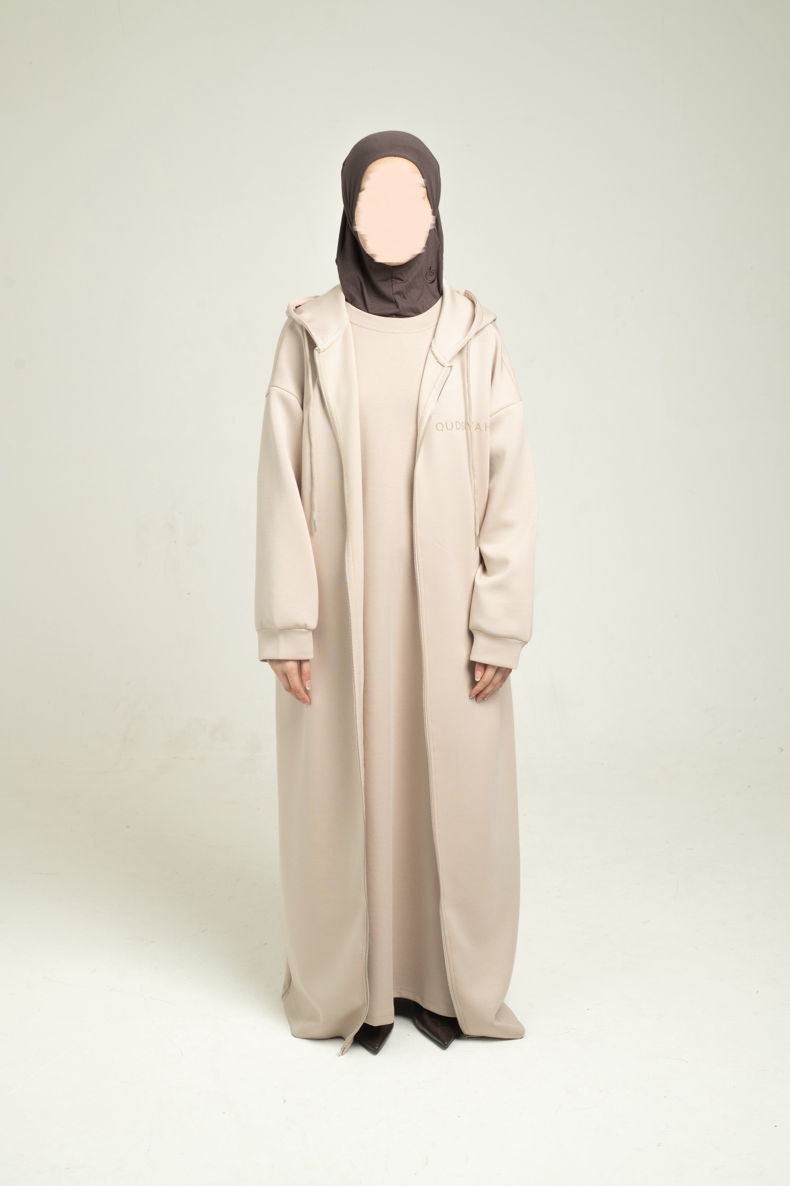 Hoodie Abaya - Beige