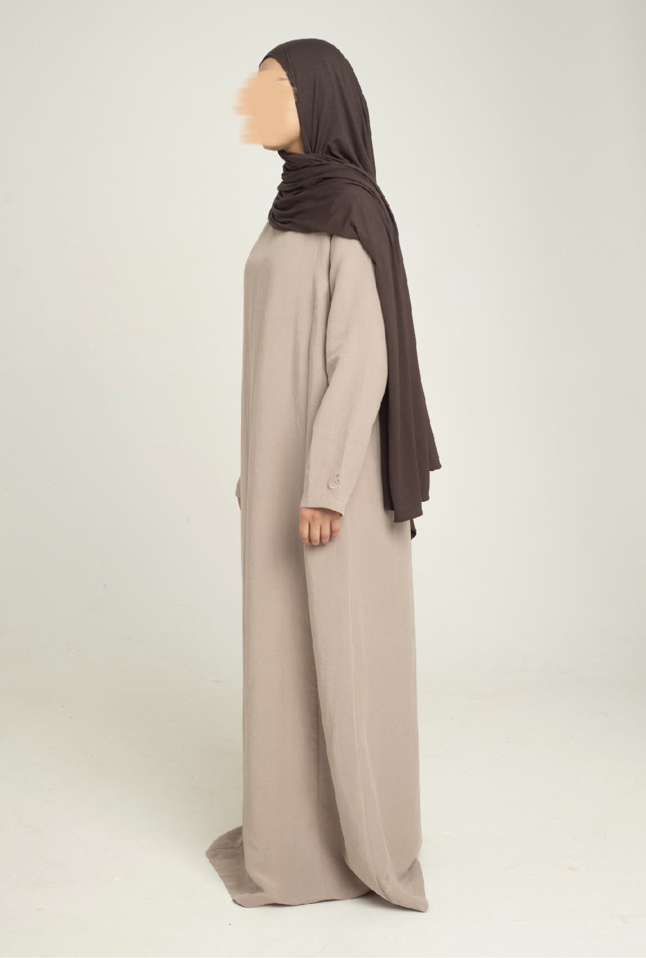 Oatmeal abaya - Straight sleeve