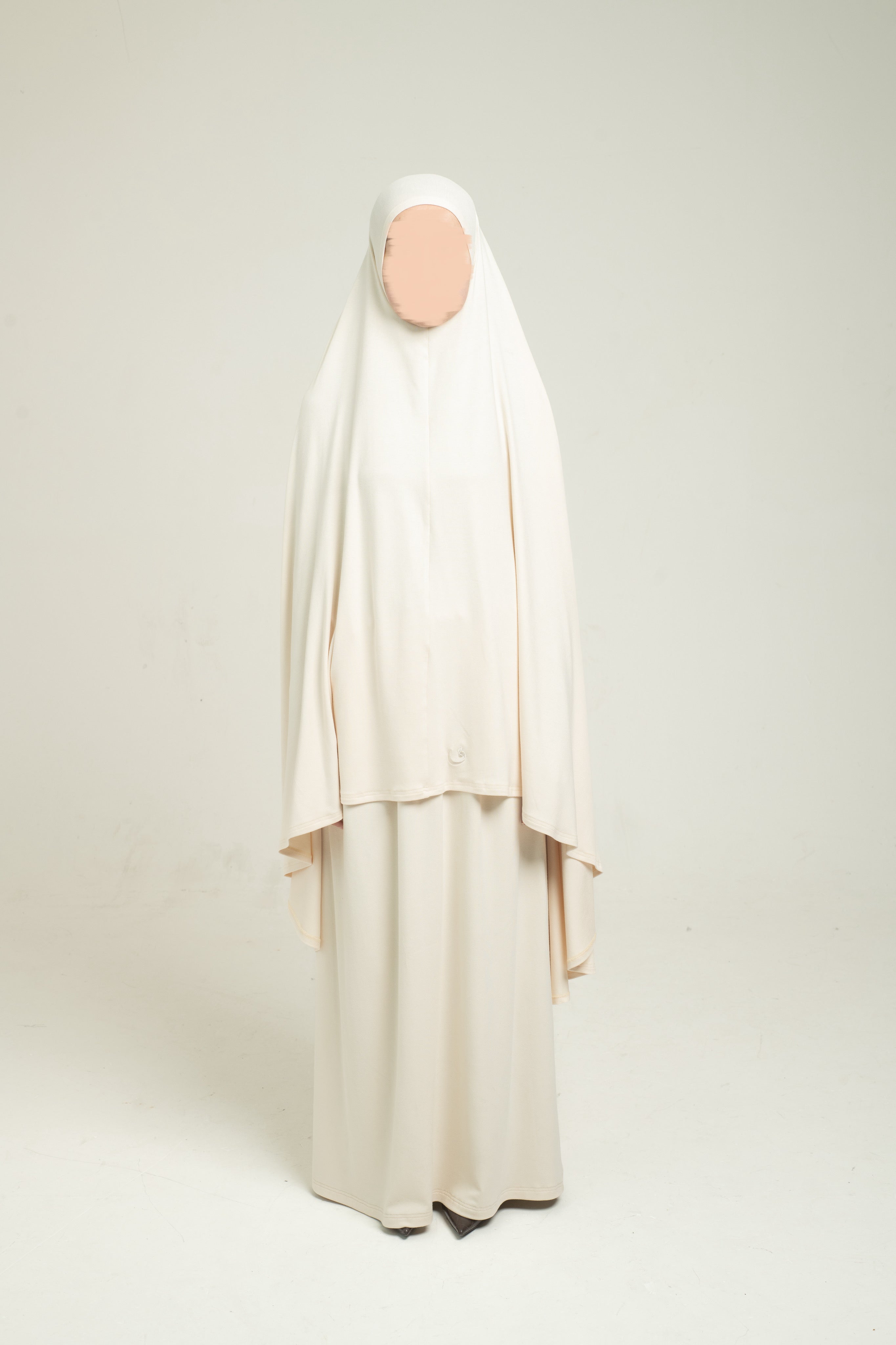 Knit Khimar Set - Beige