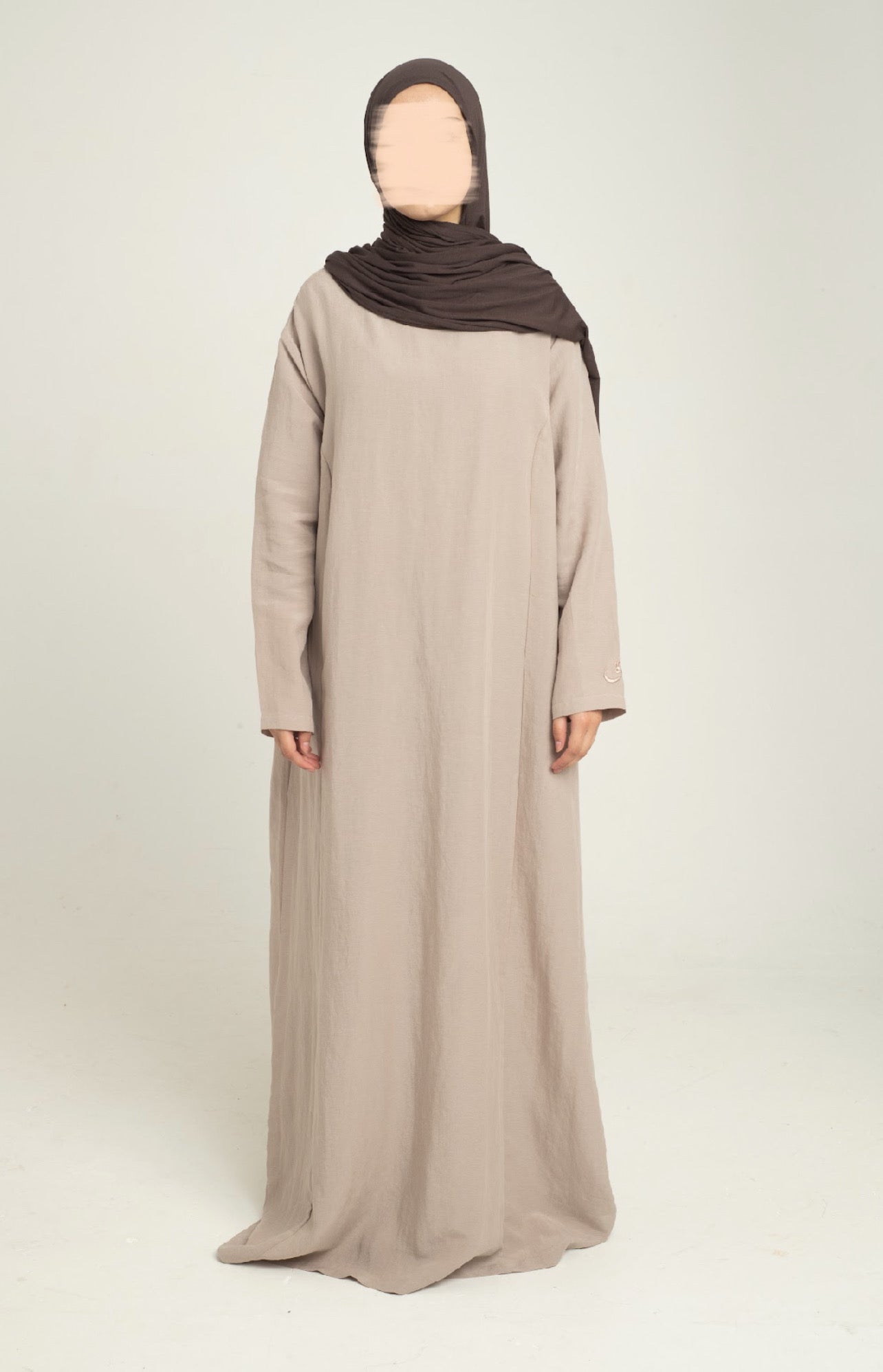 Oatmeal abaya - Straight sleeve