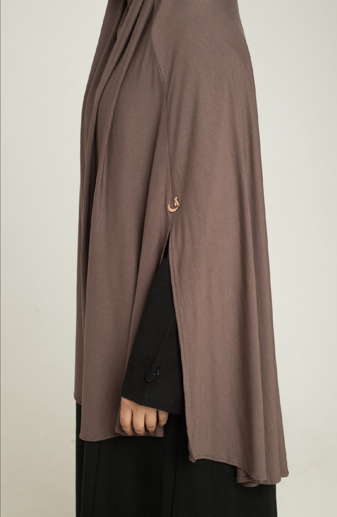 Ash brown slit sleeve Khimar