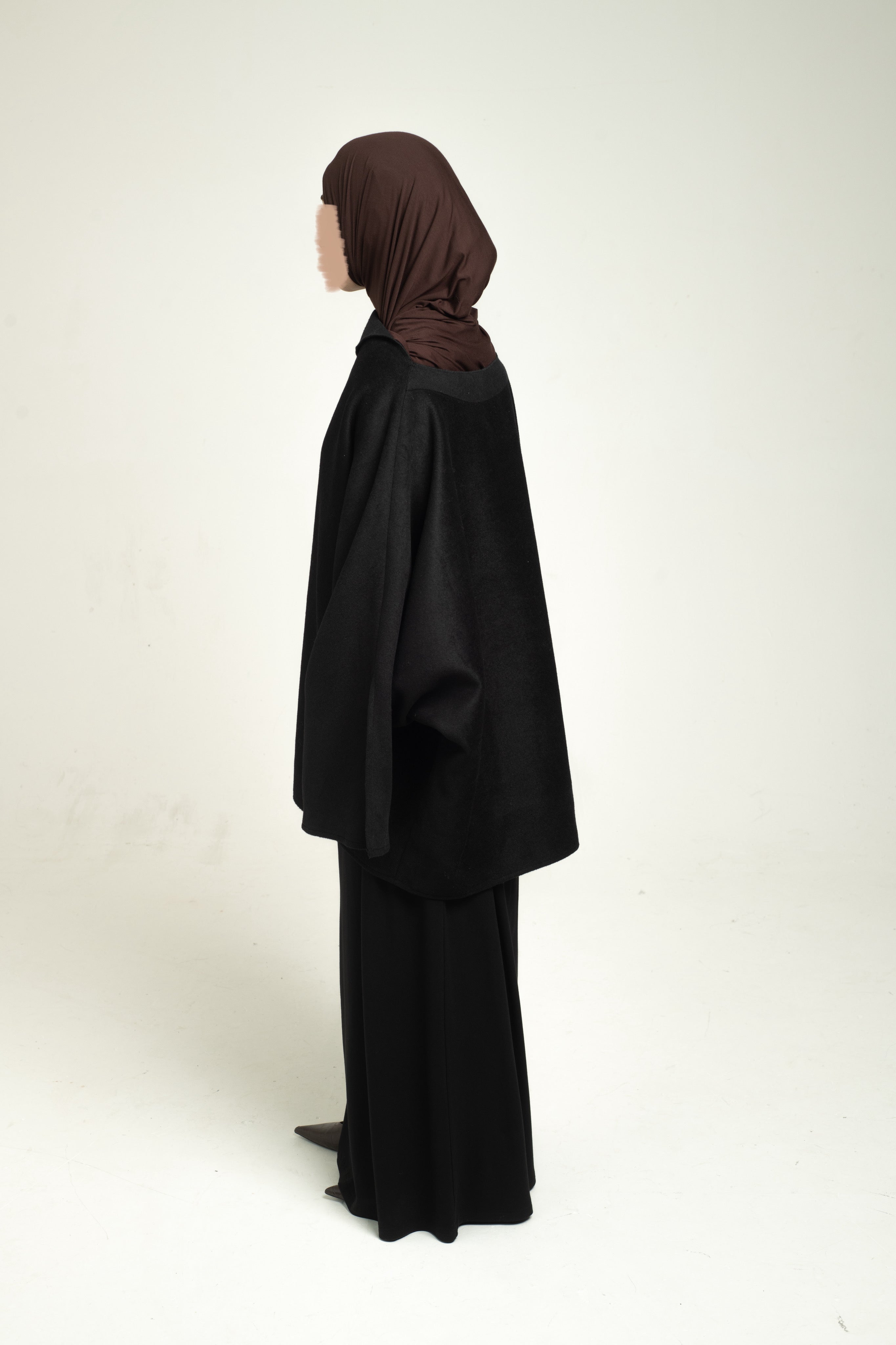 Slit Sleeve Cape - Black