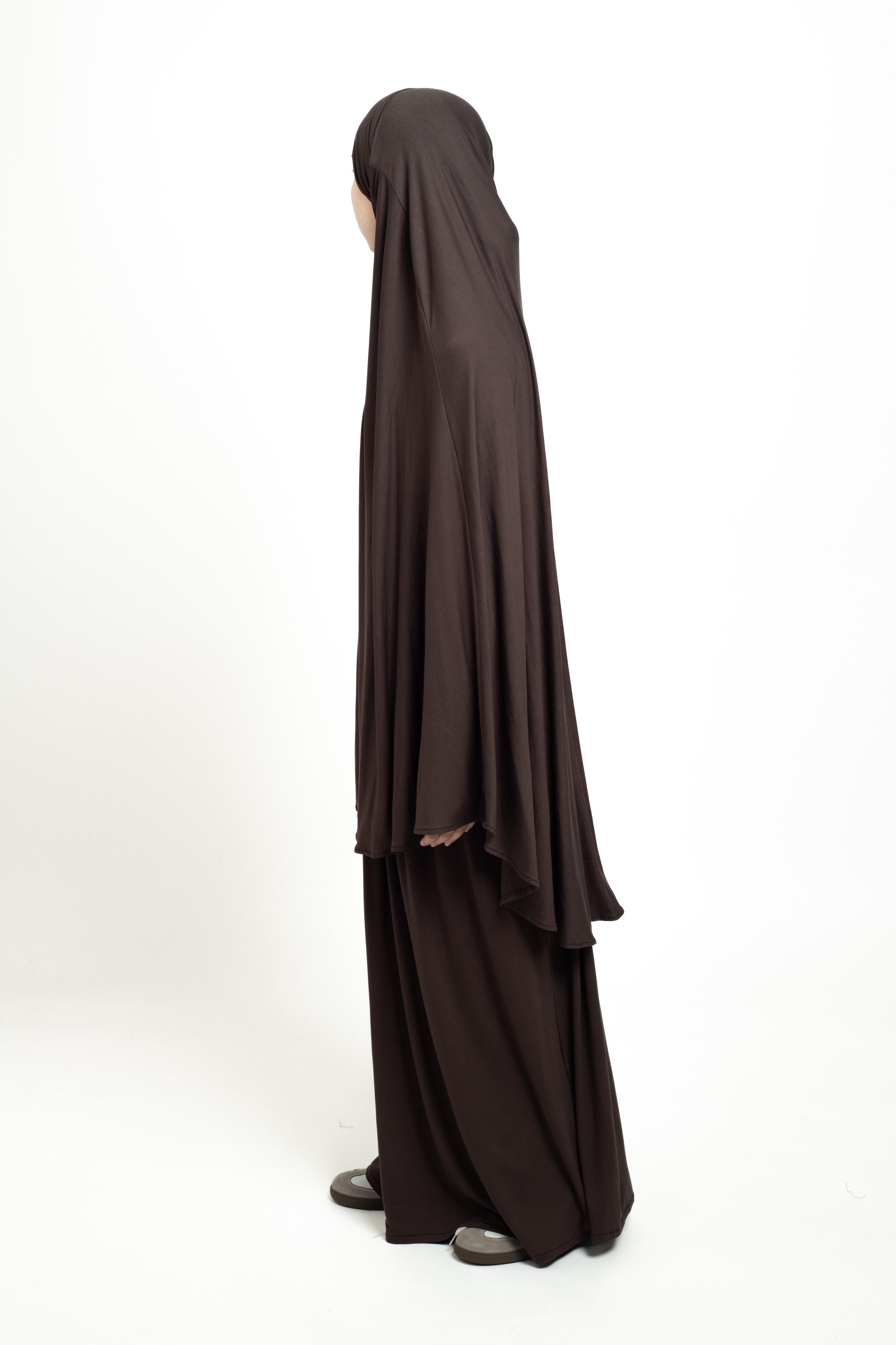 Chocolate Bamboo Jersey Khimar Set