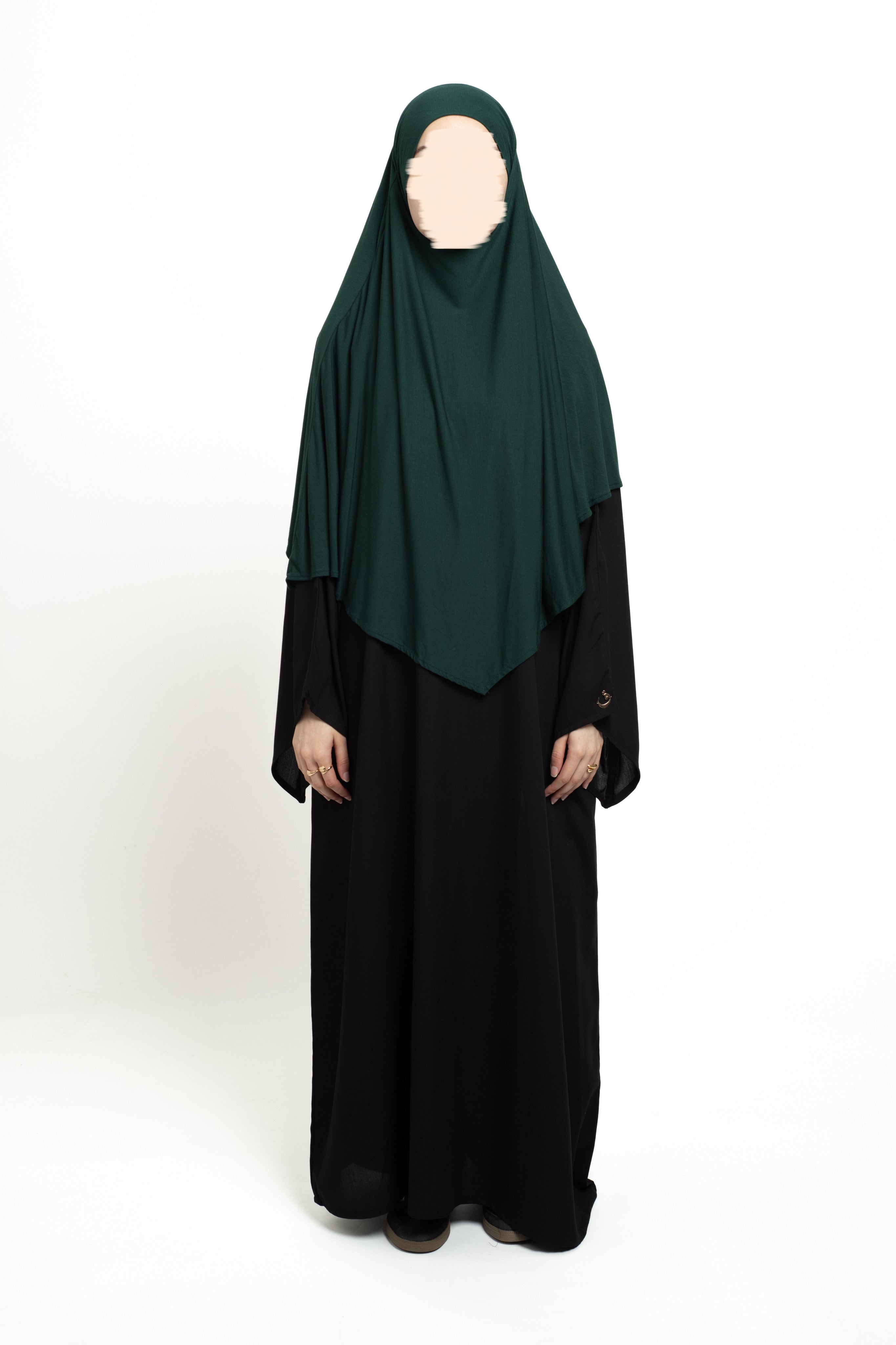 Forest Green Short Diamond Khimar