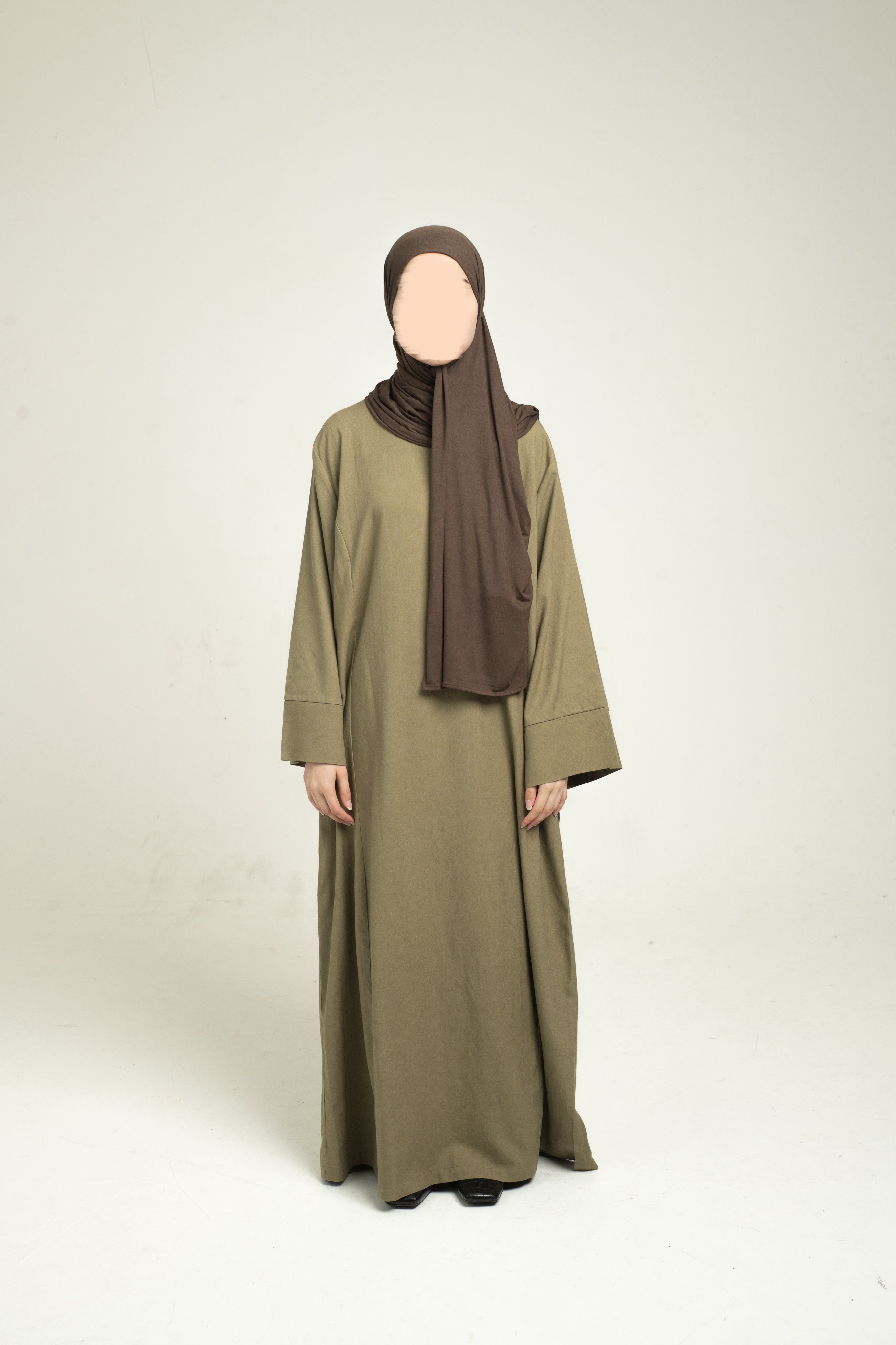 Linen Abaya - Light Moss