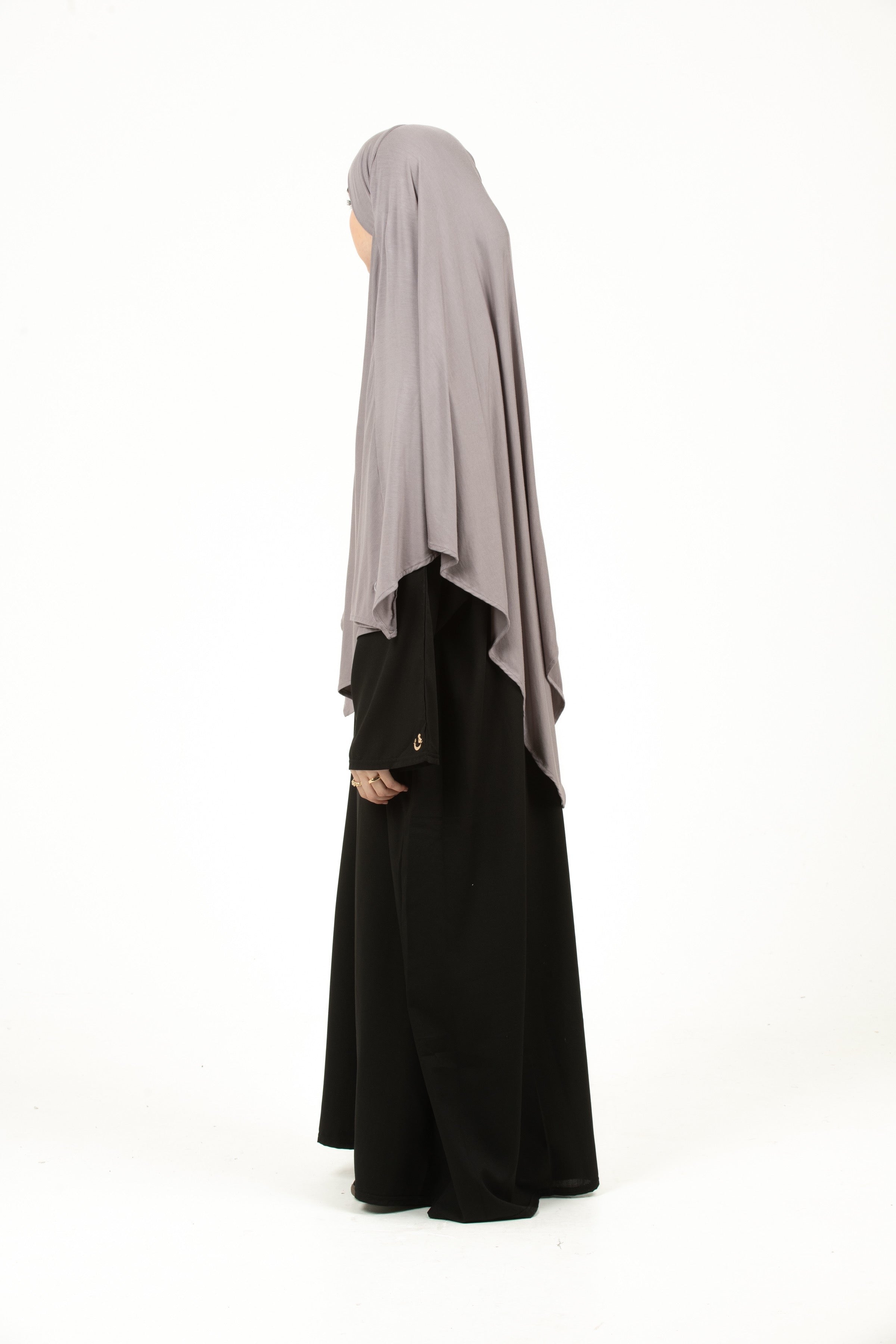 Moon Grey Short Diamond Khimar