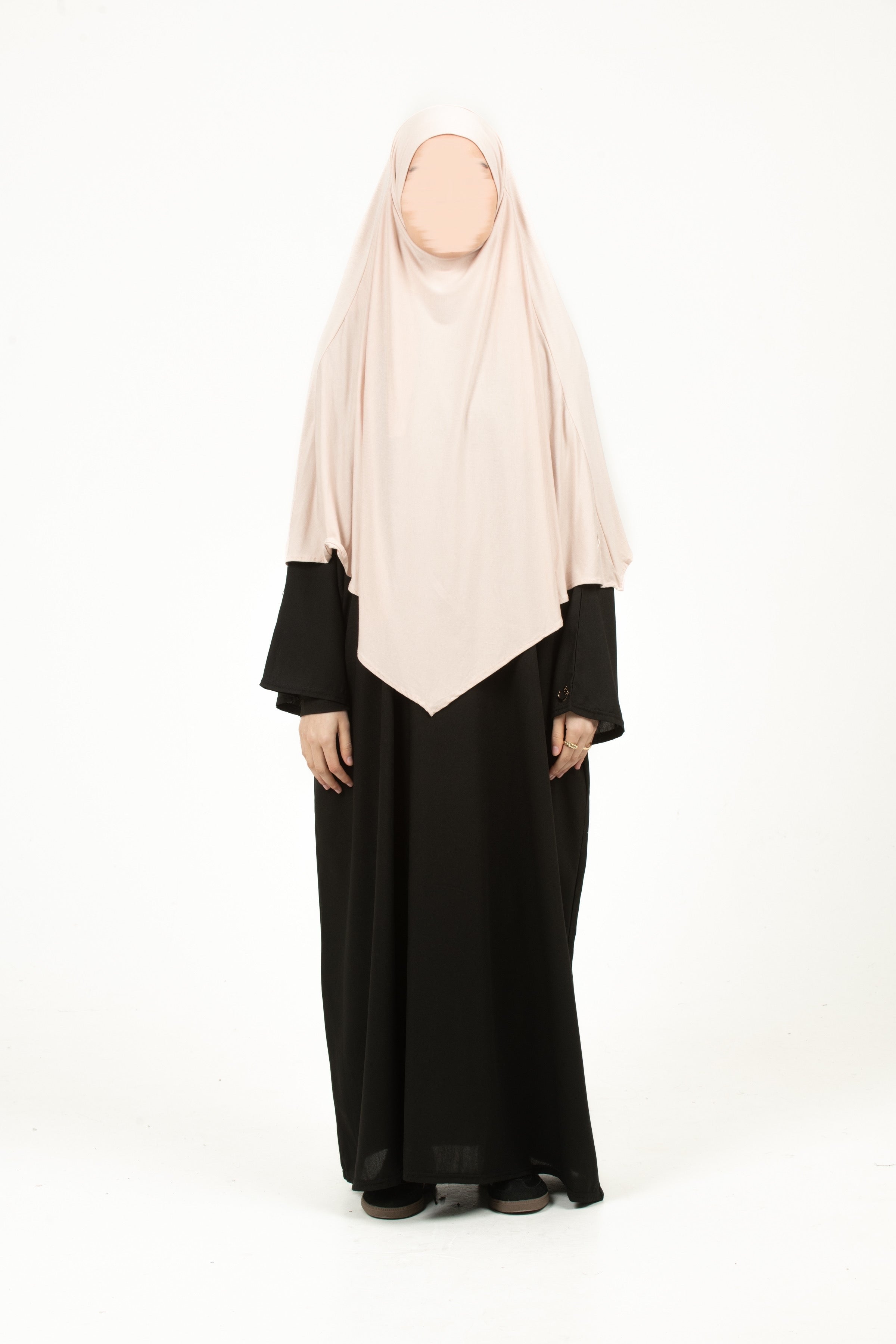 Beige Short Diamond Khimar