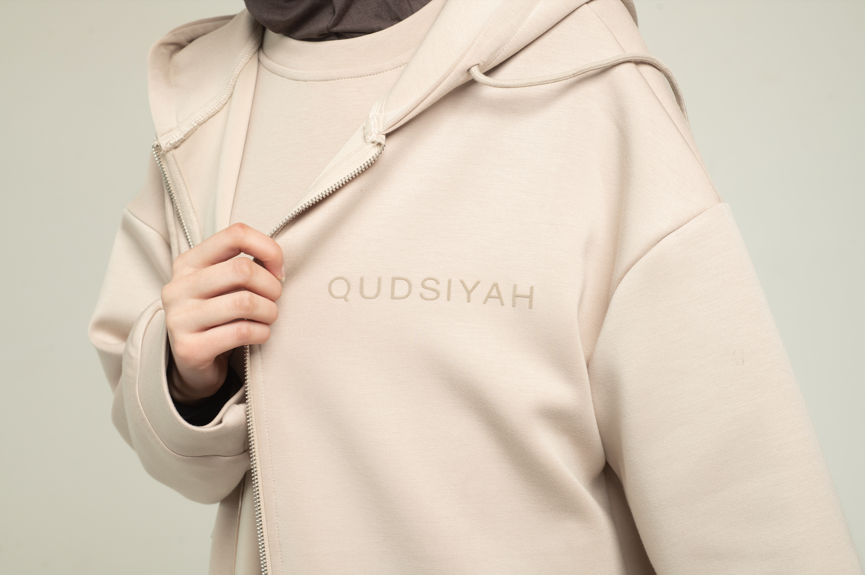 Hoodie Abaya - Beige
