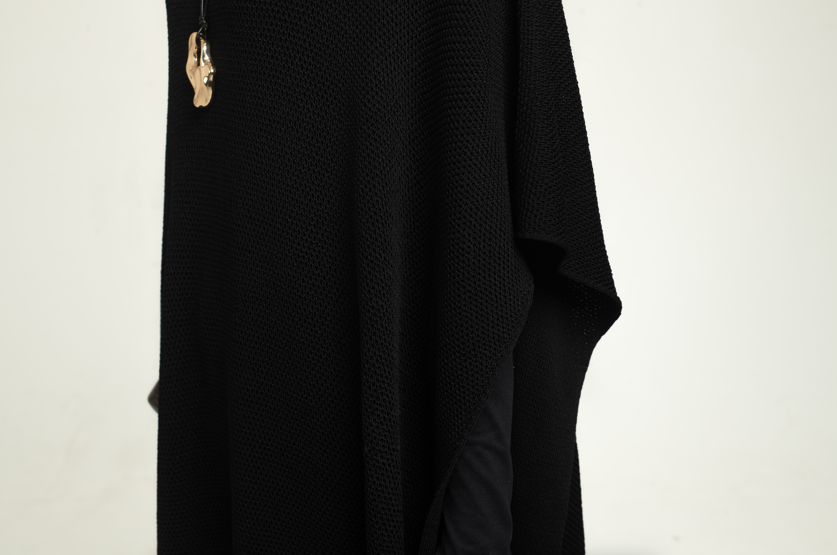 Long Knitted Cape - Black