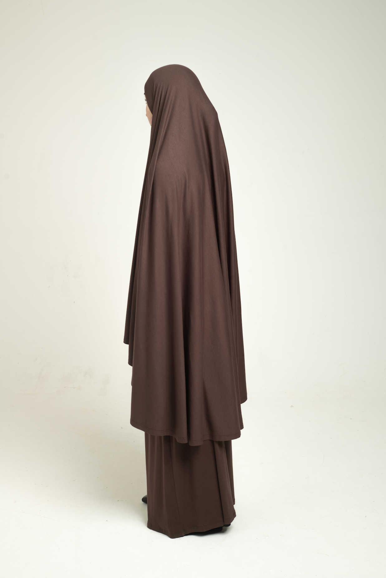 Knit Khimar Set - Chocolate