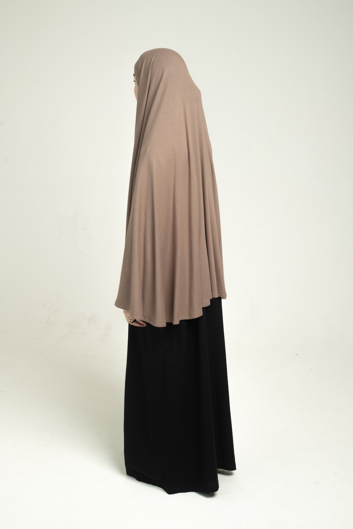 Knit Short Khimar - Light Brown