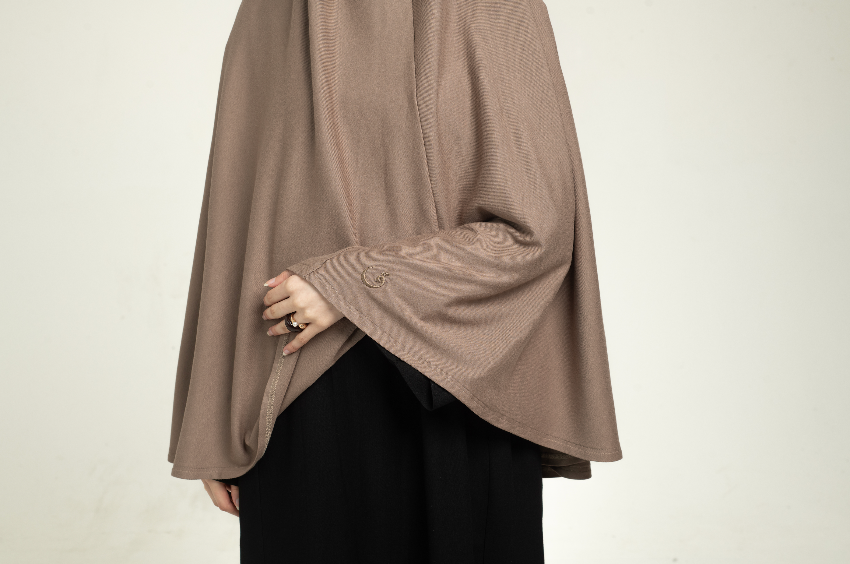 Knit Short Khimar - Light Brown