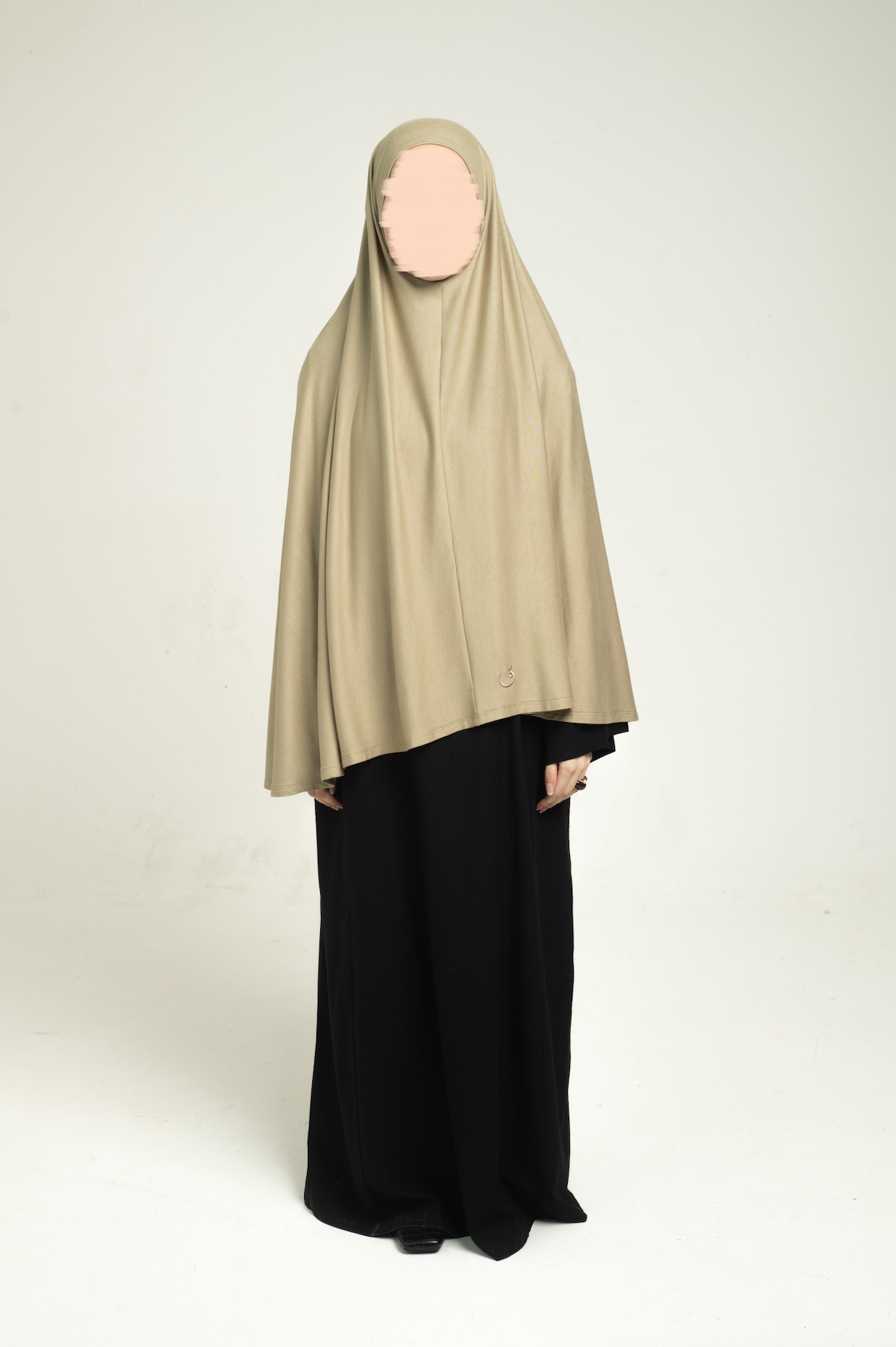 Knit Short Khimar - Dray Basil