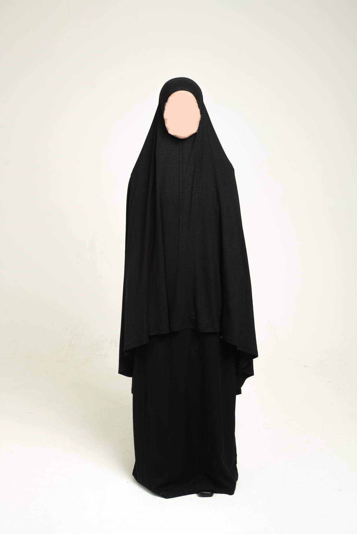 Knit Long Khimar - Black